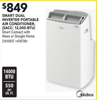 Lowe's Midea smart dual inverter portable air conditioner, (sacc: 12,000-btu) offer