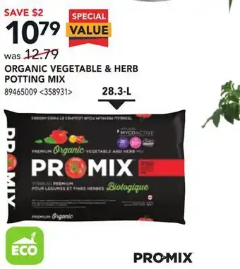 Lowe's Pro-mix organic vegetable & herb potting mix offer