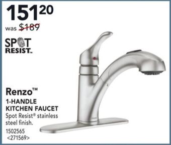 Lowe's Moen renzo 1-handle kitchen faucet offer