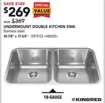 Lowe's Kindred undermount double kitchen sink 30-7/8 x 17-3/4 offer