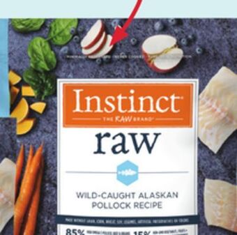 Petsmart Instinct® frozen raw adult dog food - alaskan pollock offer