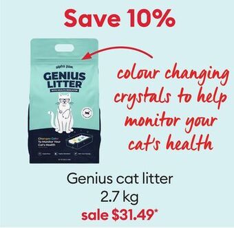 Petsmart Genius litter with health indicator crystal cat litter offer