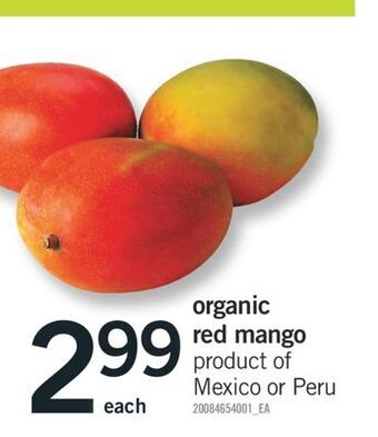 Fortinos Organic red mango offer