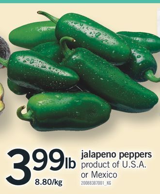 Fortinos Jalapeno peppers offer
