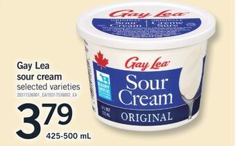 Fortinos Gay lea sour cream, 425-500 ml offer