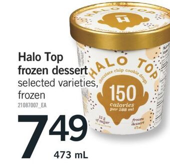 Fortinos Halo top frozen dessert, 473 ml offer