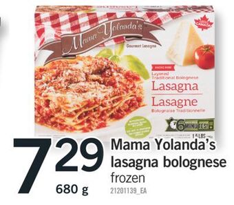 Fortinos Mama yolanda's lasagna, 680 offer