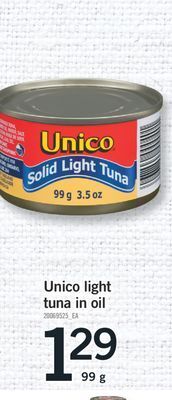 Fortinos Unico light tuna in oil, 99 g offer