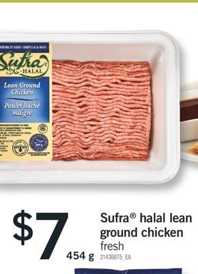 Fortinos Sufra® halal lean ground chicken, 454 g offer