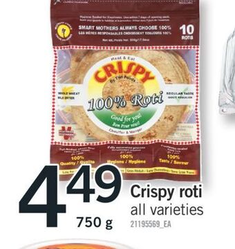 Fortinos Crispy roti, 750g offer