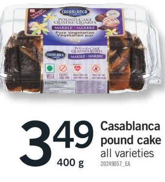 Fortinos Casablanca pound cake, 400 g offer