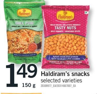 Fortinos Haldiram's snacks, 150 g offer