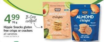 Fortinos Hippie snacks gluten free crisps or crackers, 70 g offer