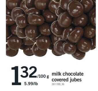 Fortinos Milk chocolate covered jubes, 5.99/lb offer