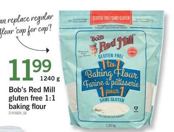 Fortinos Bob's red mill gluten free 1:1 baking flour, 1240 g offer