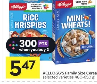 Foodland Kellogg's family size cereal selected varieties 480-650 g offer