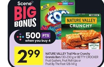 Foodland Nature valley trail mix or crunchy granola bars 130-230 g or betty crocker fruit gushers, fruit roll - ups or fruit by the fo offer