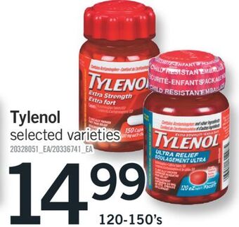 Fortinos Tylenol, 120-150's offer