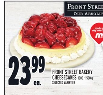 Metro Front street bakery cheesecakes offer
