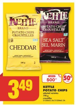 No Frills Kettle potato chips, 198 g offer