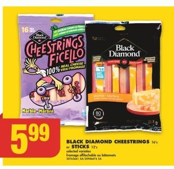 No Frills Black diamond cheestrings, 16's or sticks, 12's offer