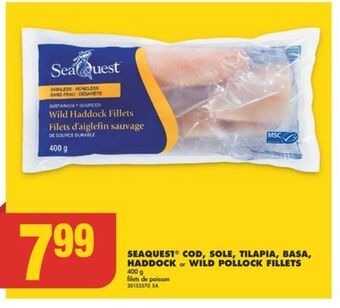 No Frills Seaquest® cod, sole, tilapia, basa, haddock or wild pollock fillets, 400 g offer