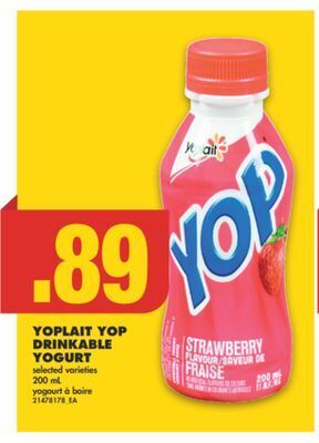 No Frills Yoplait yop drinkable yogurt, 200 ml offer