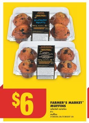 No Frills Farmer's market™ muffins, 6's offer