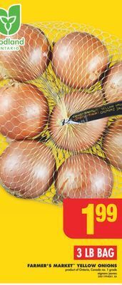 No Frills Farmer's market™ yellow onions, 3 lb bag offer