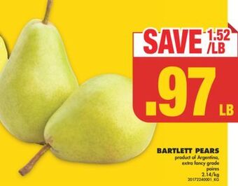No Frills Bartlett pears offer