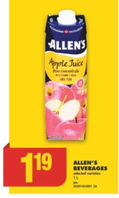No Frills Allen's beverages, 1 l offer