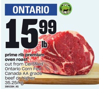 Loblaws Prime rib premium oven roast offer