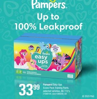 Loblaws Pampers easy-ups econo pack training pants 86-112's offer