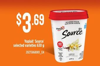 Loblaws Yoplait source, 630 g offer