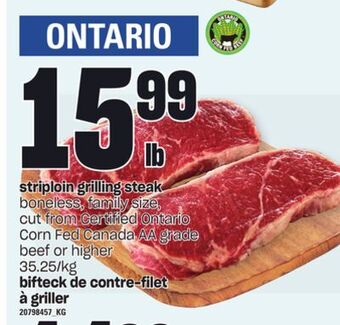 Independent Grocer Striploin grilling steak offer