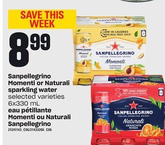 Independent Grocer Sanpellegrino momenti or naturali sparkling water, 6x330 ml offer