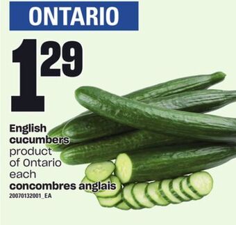 Independent Grocer English cucumbers offer