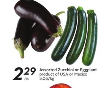 Sobeys Assorted zucchini or eggplant offer