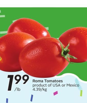 Sobeys Roma tomatoes offer