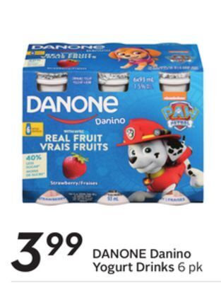 Sobeys Danone danino yogurt drinks offer