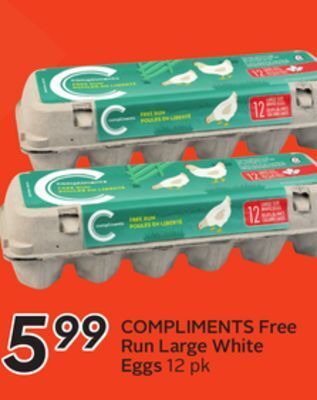 Sobeys Compliments free run large white eggs offer