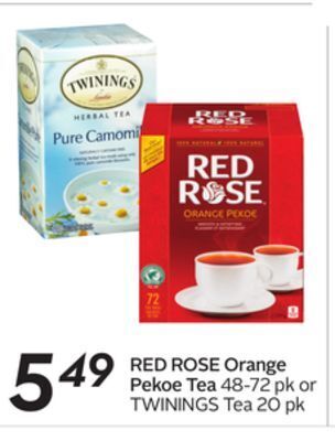 Sobeys Red rose orange pekoe tea offer