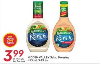 Sobeys Hidden valley salad dressing offer