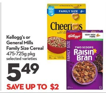Longo's Kellogg's or general mills family size cereal offer