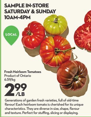 Longo's Fresh heirloom tomatoes offer