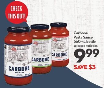 Longo's Carbone pasta sauce offer