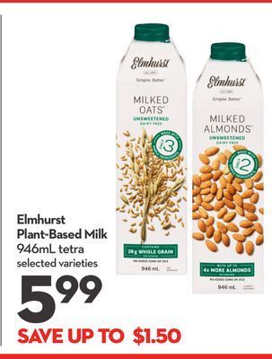 Longo's Elmhurst plant-based milk offer