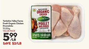 Longo's Yorkshire valley farms fresh organic chicken drumsticks offer