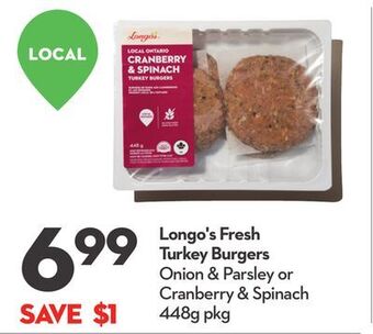 Longo's Longo's fresh turkey burgers offer