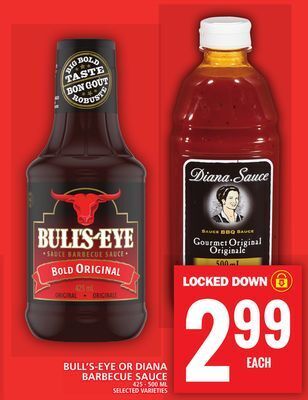 Food Basics Bull's-eye or diana barbecue sauce offer